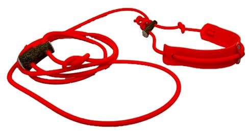 Biothane Coated Rope Flüsterleine Jagdleine 6mm x 350cm, mit Hornteilen und Kehlkopfschutz, Signalorange
