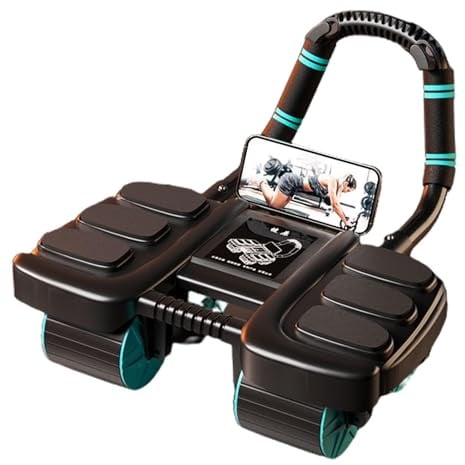 Teksome Bauchmuskel-Rad | Indoor-Bauchtrainingsrolle – 4-Rad Ab Roller, Automatischer Rückprall Core Strength Training Bauchroller für Bauchmuskeltraining