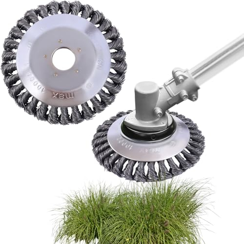 Unkrautbürste, Drahtbürste für Freischneider, Unkrautbürste Freischneider, Rundbürste für Motorsense, für Motorsensen mit 25,4mm, für Entfernen von Unkraut, Moos, Erde, Φ150mm