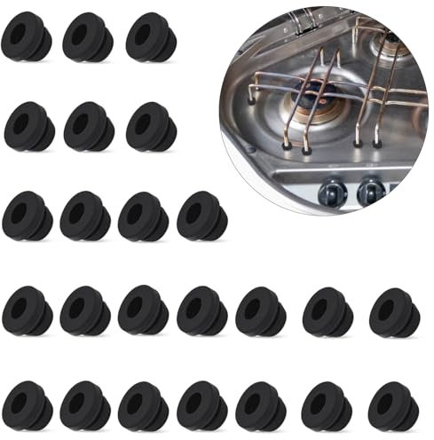 UTXN 24 Pezzi Gommini Porta Pentole, Occhielli in Gomma per Fornelli Camper, Compatibili con Aste da 5 mm