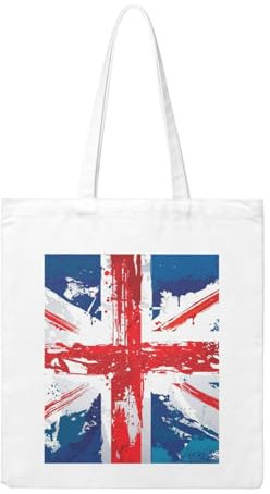 Wykjtwo Vereinigtes Königreich Union Jack, Einkaufstasche, Einkaufstüte, Einkaufstasche, Canvas-Tasche, Mehrzweck-Canvas-Umhängetasche