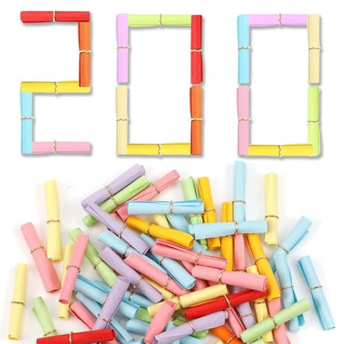 200 Stück Lose zum Selber Beschriften, Unbedruckt Leere Lose Bunte Mischung Kleine Zettel für Kindergeburtstag Adventskalender Oder Geburtstag lose zum selber beschriften lose (Zufällige Farbe)