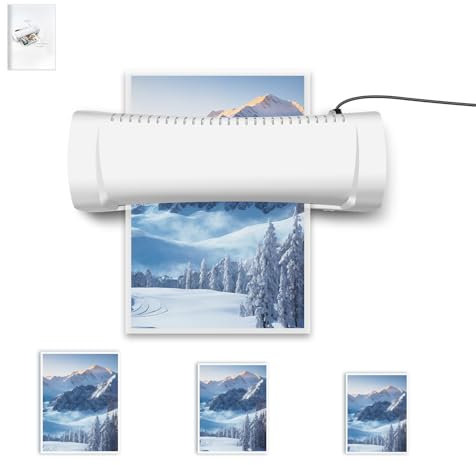 Laminiergerät A4, 2 in 1 laminiergerät für A4 A5 A6, Heiß- & Kaltlaminator, 2-3 Minuten Aufwärmzeit, Eckrunde, Laminiermaschine für den Heimgebrauch Büro Schule Fotos und Karten