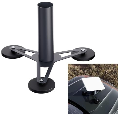 EAZUSE Starlink Mini Montagehalterung, Magnetische Stativhalterung für Starlink Mini, Autodach Montageset, Aluminium, Schwarz, Deckmontage