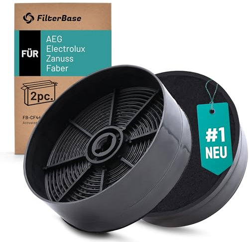 FilterBase® Aktivkohlefilter 2 Stück passend für AEG Electrolux ECFB03, 9029798809, 33005513 Faber 1120506172, 1120556527 - Filter Doppelpack für Dunstabzughaube
