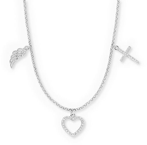 Engelsrufer Kette Glaube, Liebe und Hoffnung für Damen aus 925er Sterlingsilber - Zirkonia - Karabinerverschluss - Länge: 42+4+4cm