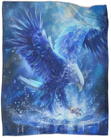 VFKLZCNYR Eagle Kinder Decken Für Jungen Decke Krawatte Gefärbt Cosy Soft Flanell Fleece Decken Geschenke Für Sport Fans Erwachsene 3D Gedruckte Couch Sofa Decke 60x80inch(150x200cm)