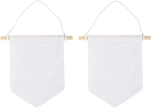 Rayher Hobby 46370102 Stoffwimpel, zum Hängen, Textilwimpel zum Bemalen mit Stoffmalfarbe, 3 Stück, naturweiß, 14x15 cm, Klein (Packung mit 2)