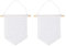 Rayher Hobby 46370102 Stoffwimpel, zum Hängen, Textilwimpel zum Bemalen mit Stoffmalfarbe, 3 Stück, naturweiß, 14x15 cm, Klein (Packung mit 2)