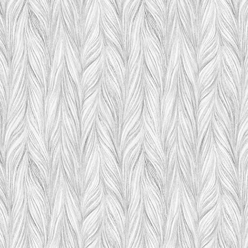 AMIGO Graue Selbstklebende Vinyltapete mit Sanftem Blattdesign,für Badezimmer Abziehbare Klebefolie Wasserfest Rückstandsfrei Einfach Anzubringen 44x500cm