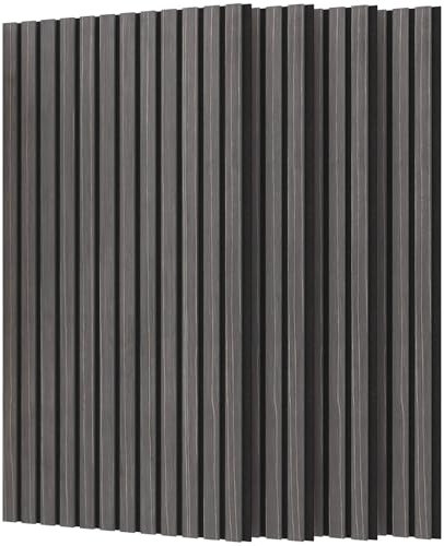 TONOR 4 PCS Paneles Acusticos Decorativos, Aislante Acustico Autoadhesivo para Pared, 120 x 60 cm Paneles Acusticos Insonorizacion con Ranura 3D para Sala de Estar/Habitaciona, MDF, Ébano Negro