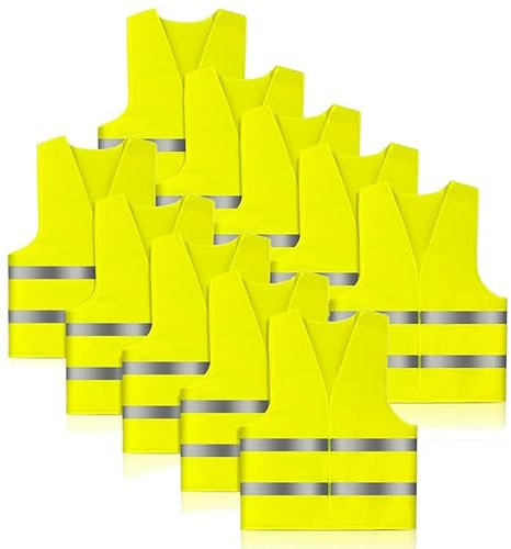 Brovamo Warnwesten Auto-Warnwesten Auto 10er-Warnweste Auto-Warnweste alle Größen-Warnweste Kinder-Warnweste Auto-Sicherheitswesten (10)