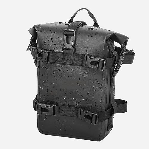 equlup 4L Motorcycle Crash Bar Bag, Motorcycles Side Frame Bag Waterproof Quick Release Travel Luggage Panniers with Shoulder Strap for Travel Riding Tools Accessories