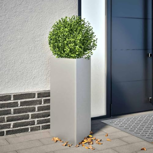 Tomostar Hochbeet, Pflanzkasten, Gartenbeet, dreieckig, 40 x 40 x 75 cm, verzinkter Stahl