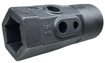35CrMo Alloy Steel Weld-On Auger Bit Repair Hub – Heat Treated Cast Construction, 2 Female Hex, 7/8 & 3/4 Pin Holes, High Toughness Impact-Resistant Design