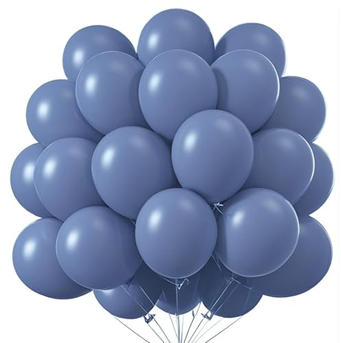 Luftballons Grau Blau,100 Stück Grau Blau Ballons,10 Zoll Latex Luftballons Geburtstag, Luftballon Partydeko Geburtstags Hochzeits Festival Jahrestag Deko