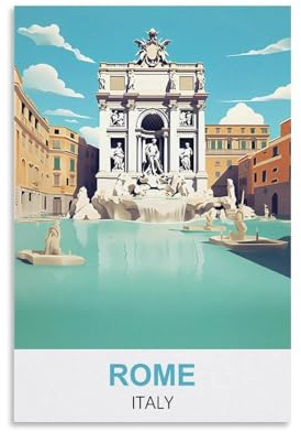 EZMLFA Kit de peinture à l'huile par numéro, bricolage, Rome, Italie, acrylique, aquarelle, peinture par numéro, pour enfants, cadeau, décoration, 20 x 30 cm