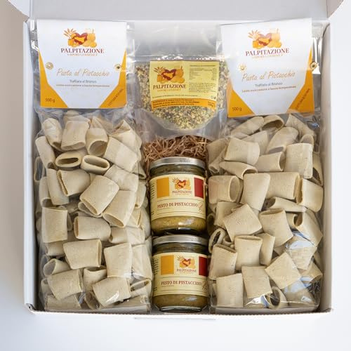 Box Regalo al Pistacchio - 1kg Pasta artigianale al Pistacchio, pesto e granella. - IDEA REGALO MADE IN SICILIA