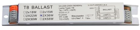 Xnuiasqe 2x36W T8 Ballast Électronique Compact pour les Lumières de Bureau de Tube, Ballasts Fluorescents pour les Fournitures de Bureau à Domicile