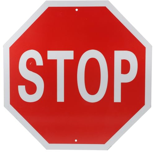 QUMIIRITY Panneau Stop Octogonal en Aluminium 30x30 Cm Rouge Réfléchissant Panneau de Signalisation Résistant aux Intempéries pour Sécurité Maison et Parking Solide et Visible de Nuit