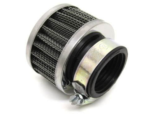 Racing Tuning Luftfilter 35 mm – passend für CPI Aragon, Hussar, Oliver, Popcorn 50 ccm – Sportluftfilter rund mit Chromrand – Vergaseranschluss 35 mm – Tuning Luftfilter Roller