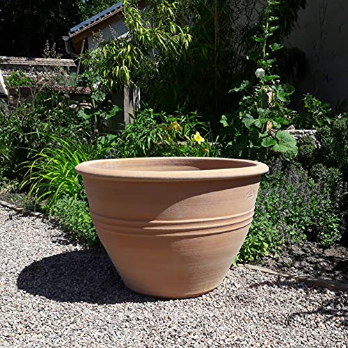 Maceta de cerámica grande Palatina, maceta de terracota de 60 cm | Maceta superior | Jardinera para plantar directamente | Terraza exterior Jardín
