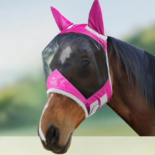 Harrison Howard CareMaster Pro Luminous Fly Mask Half Face Flamingo S Pony