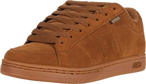 Etnies Kingpin - Skate Cupsole Iconique, Construction Renforcée, Confort Coussiné, Baskets du Quotidien - Brown/Gum/Gold - 49