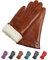 AKAROA ESTD 2019 Lederhandschuhe Damen MIA, Touchscreen Funktion, italienisches Leder, Futter aus original Neuseeland Lammfell, 4 Größen S - XL, cognac, L - 8
