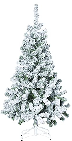 Árbol de Navidad Floqué 210 cm Verde Flocado Blanco