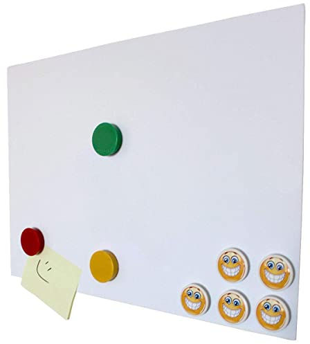 Selbstklebende Ferrofolie 50 x 70 cm I Flexibler Haftgrund für starke Magnete I Eisenhaltige Folie weiß beschichtet für Büro, Schule, Präsentationen I mag231