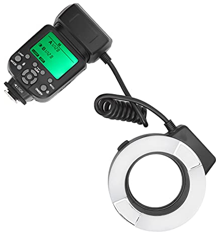 PUSOKEI Makro-Ringblitz Kamera Taschenlampe Autofokus für D7100, D7000, D7200, D7500, D5200, D5300, D5000, D5500, D5600, D3200, D3100, D3300, D3400, D90, D300S, D600, Etc.