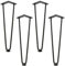 shunyi fashion 4er Tischbeine Hairpin Leg, 4 Stück Metall Haarnadel Tischbein mit 2 Stangen, 12 mm Dicke, für Couchtisch und Hocker (50 cm)