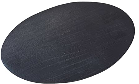 NKlaus Bandeja de Aluminio Ovalada 20,5x14cm Negro Bandeja para Velas Posavasos Deco Cepillado - Diseño 10389