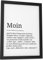 Papierschmiede® Definition: Moin, DIN A5 (15x21 cm), Poster für Wohnzimmer, Schlafzimmer, Küche, Esszimmer, Wandbild Geschenk Wanddeko - ohne Rahmen