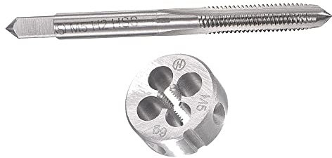 HUAZHICHUN 1 Stück M5 × 0,8 mm Gewindebohrer + 1 Stück M2 × 0,4 mm Schneideisen Set Rechtshänder Gewindebohrer