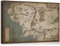 Kunstdruck auf Leinwand mit Karte von Mittelerde, Fantasiekarte von Mittelerde, 30,5 cm H x 45,7 cm B mit innerem Holzrahmen, leicht und einfach aufzuhängen, perfekt für Schlafzimmer,