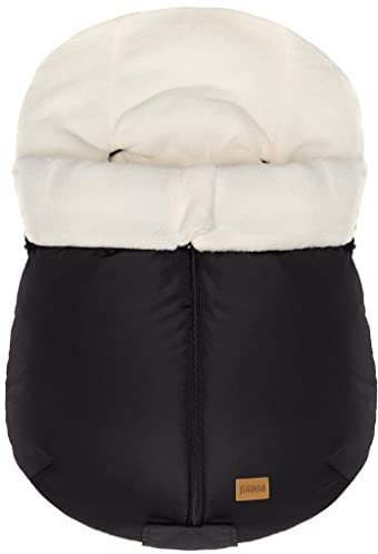 Fillikid Fußsack Sella für Babyschale und Babywanne aus weichem Fleece – Winter-Fußsack für Babys (geeignet für 3- und 5-Punkt-Gurt) – Schwarz (Product)