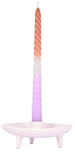 pajoma® Gedrehte Stabkerzen Set - Hochwertige Drehkerzen | 45g Wachsgewicht, ca. 5 Std. Brenndauer, 250 x 20 mm | Premium Spiralkerzen, Twisted Kerzen, Wendekerzen (Orange, Lila, 4 Stück)