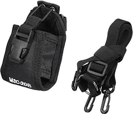 sourcing map Multi-Function Black MSC-20B Nylon Bag Pouch Case Two Way Radio Transceiver Walkie Talkie Pouch