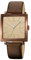 Simplicity Quadratische Damen-Armbanduhr, elegant, analog, Quarzuhr mit Lederarmband, wasserdicht, modische Armbanduhr für Damen und Mädchen, Kaffee/goldfarben, Armband