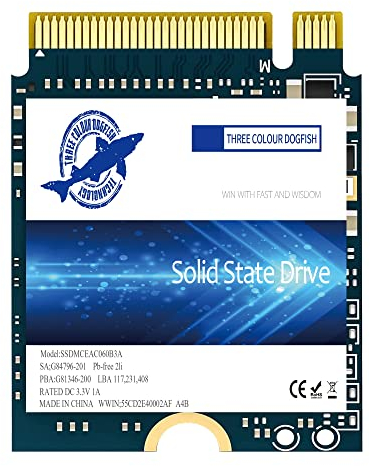 Dogfish SSD M.2 2230 1To NVMe PCIe Gen3.0x4 pour Steam Deck, Surface Pro7/Pro8+/Laptop Go/ProX/Laptop3/Laptop4, GPD, Xbox, PS5, Ultrabook, Ordinateur Portable(M.2 2230 NVMe,1To)