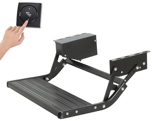 Homeon Wheels Marchepied électrique automatique pour camping-car avec unité de commande logique et kit d'interrupteur d'alimentation, escalier antidérapant en aluminium pour camping-car, capacité de