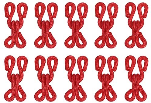 sourcing map Ganchos y Ojales para Coser 12uds - Ganchos de Costura Cubiertos de Poliéster y Cierre de Ojos para Ropa, Sujetador, Falda, Costura Artesanal DIY (Rojo, 23mm Longitud)