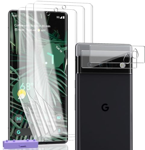 Zerrshoo Protection Compatible avec Google Pixel 6 Pro, Google Pixel 6 Pro Protection écran Film TPU Flexible pas en Verre Trempé 3 Pièces et Google Pixel 6 ProVerre Trempé d'objectif 2 Pièces. HD