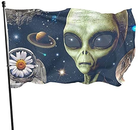 351 Bannerfahnen 90x150cm, Außerirdischer Kosmischer Planet Astronaut Außerirdisches Raumschiff Willkommensflagge Langlebig Dekoratives Banner Sommer Flaggen, Für Feiertage, Veranda