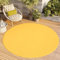 TAPISO Mono Rund Teppich Kurzflor Indoor Outdoor UV-beständig Gelb Einfarbig Wohnzimmer Schlafzimmer Kinderzimmer Modern Design ÖKO-TEX 100 x 100 cm