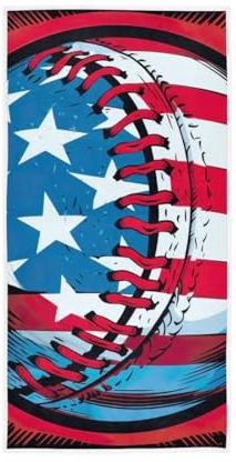 GAIREG Baseball mit USA Flagge Handtücher Dekorativ Handtuch für Badezimmer, Dusche, Hotel, Spa 15 x 30 Zoll