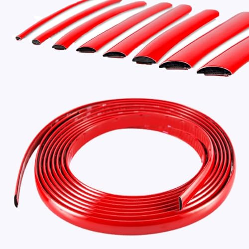 Striscia di nastro per auto Rifiniture per porte auto Protezione per bordi per porte auto Paraurti per carrozzeria auto Proteggi adesivo Fodera Modanatura per modanatura, Rosso ( Color : Length 5m/16.