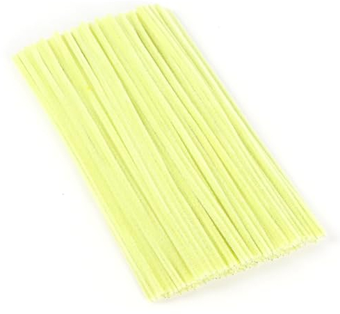 100 Stück Pfeifenreiniger, Hellgelb Pfeifenreiniger Chenilledraht 30cm, Pfeifenputzerdraht für Handwerk DIY Craft Projekt Chenilledraht Biegeplüsch zum Basteln und Dekorieren Pipe cleaner light yellow